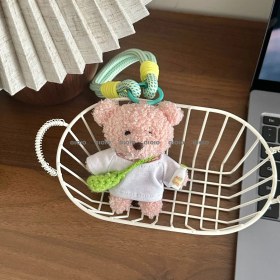 Resim Silver1 Sevimli Renkli Ip Peluş Ayı Kolye El Yapımı Oyuncaklar Küçük Bebek Çanta Çekicilik Sevimli Bebek Cep Telefonu Çekicilik (Yurt Dışından) 