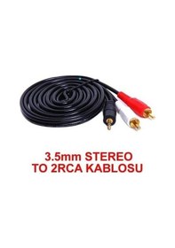 Resim 3.5 Mm Stereo To 2Rca Kablosu Aux Ses Kablosu 1.5 Metre An-8534 