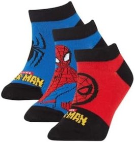 Resim DeFacto Erkek Çocuk Marvel Spiderman Pamuklu 3'lü Patik Çorap erkek-çocuk 