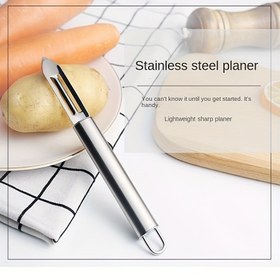 Resim Paslanmaz Çelik Soyucu, Keskin Sebze ve Meyve Kabuk Soyucu, Çok Amaçlı Mutfak Aleti, Dayanıklı ve Hafif, Patates, Havuç, Sarımsak ve Daha Fazlası İçin 