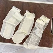 Resim 3 Çift Kız Çorabı, Ultra-İnce Yaz Nefes Alabilen, Dantel Çoraplar, Kızlar File, Prenses Peri Toplu Çoraplar 