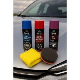 Resim Gd-24 Lastik Parlatıcı - Jant Temizleyici - Hızlı Cila Seti - Bez ve Sünger Hediyeli 