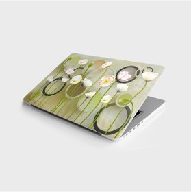 Resim Laptop Sticker Bilgisayar Notebook Pc Kaplama Etiketi Yeşil Yuvarlak Çiçek 