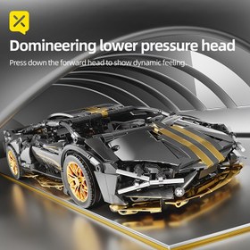 Resim BRZXPROE 1259 adet Siyah Altın İnek Süper Spor Araba Yapım Model Oyuncak - Detaylı Reçine İnşaat, Yetişkin Erkekler ve Çocuklar için İdeal, Halloween, Şükran Günü, Noel Hediyeleri için Mükemmel, Halloween Hediyesi|Detaylı İnşaat|Reçine Tuğla Model, Tuğla Oyuncakları 