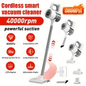 Resim Geliştirilmiş Kablosuz El Tipi Süpürge, LED Fırçalı Profesyonel Emiş Gücü, 4’ü 1 Arada Hafif Ayaklı ve Paspas Kombinasyonu, 3 x 2000mAh Şarj Edilebilir Pil, Dolaşma Önleyici Tasarım, Güçlü Emiş, Ev, Araba, Evcil Hayvan Tüyleri, Halılar, Sert Zeminler İçin İdeal Temizlik Asistanı 