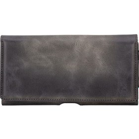 Resim Titan 6.1 İnch Uyumlu Deri Kartlıklı Kılıf Antik Gri 