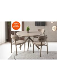 Resim Ahşap Yuvarlak Açılır Büyüyen Yemek Masası Cappicino 70x120cm Capicino 
