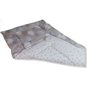 Resim 100X150 Cm Pamuklu Kumaştan Bebek Yorganı Gri Bulutlu/Yıldızlı 