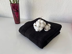 Resim Banyo Otel ve Spa için% 100 Pamuklu Türk Havluları, Ekstra Büyük Boy Banyo Havluları, Yumuşak ve Emici Banyo Çarşafı, Siyah (1) 