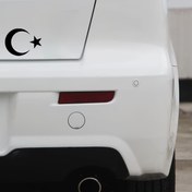 Resim Araba Pencere Etiketi: Yıldız ve Ay Tasarımı - Vinil Malzeme 