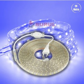 Resim 20 Metre Mavi Işık Hortum Şerit Led Dış Ortam Aydınlatma 220v Fişli Sb-6539 