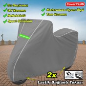 Resim Reflektörlü Gri Dikişli Hero Xpulse 200T Pro Branda Motosiket Brandası Motor Örtüsü Çadır Su Geçirmez Motosiklet Kılıfı Motor Brandası 