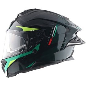 Resim Axor Brutale Kryptıc Full Face Kapalı Kask Parlak Siyah - Yeşil 