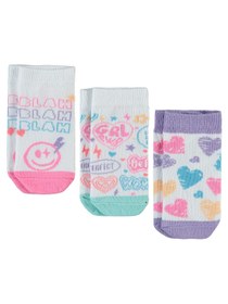 Resim Civil Girls Smile 3'lü 2-12 Yaş Kız Patik Çorap - Standart / 8-9 Yaş 