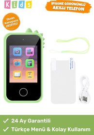 Resim Noriyen Çocuklar İçin Akıllı Cep Telefonu - Sim Kartsız - İnternetsiz Çift Kameralı Müzik Kamera Telefon 