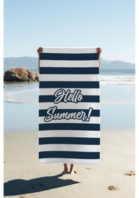 Resim Dijital Baskı Plaj Deniz Havlusu Hello Summer Desenli Peştamal Hvl0098 Renkli 