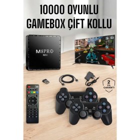 Resim Tv Box Çift Oyun Kollu 10000 Oyunlu Atari 