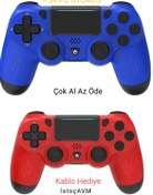 Resim GLRTech Game Controller Ps 4 Bluetooth Joystick Tablet Telefon PC Uyumlu Titreşimli Oyun Kolu 2 Adet 