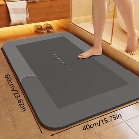 Resim Popüler Seçim] Ultra Emici Hızlı Kuruyan Banyo Paspası - Yumuşak, Kaymaz Diatom Çamuru Tasarımı Duş, Küvet & Kapı İçin - Hipoalerjenik Polyester, Mükemmel Ev Dekor Aksesuarı 