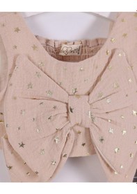 Resim Serkon Yıldız Baskılı Müslin Şort Takım Ser-0879 Kahverengi 