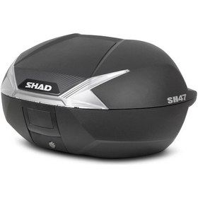 Resim Motosiklet Kurye Arka Top Case Çanta Beyaz Reflektörlü Kilitli Shad Motor Çantası Bagaj Hacim 47 Lt Renkli 