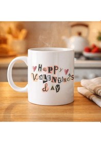 Resim Happy Valentine S Day Porselen Kupa Model 1 Sevgililer Günü Hediyesi Renkli 