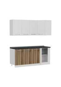 Resim Minar 190cm Köşe Mutfak Dolabı - Beyaz/dore K190-d1 