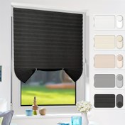 Resim Yatak odası, ofis ve oturma odası için şık katlanabilir perdeler - Gizlilik ve ev dekorasyonu için yarı şeffaf dokuma tonları - Polyester karışımlı, örgü dokusu, astarlı, hafif filtreli perdeler | Ruched Tasarım | Örgü Dokusu 
