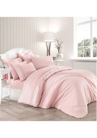 Resim Hcw Nevrürlü Saten Çift Kişilik Nevresim Takımı Eva Pudra Diğer 