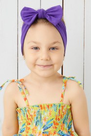 Resim Babygiz El Yapımı Yumuşak Fiyonk Bağlamalı Doğal Pamuklu Penye Bebek Çocuk Kız Bandana Best Of Serisi 
