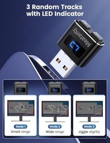 Resim meatanty Metal Minik Fare Jiggler, USB Fare Taşıyıcı Saptanamaz, Ekranlı Otomatik Wiggler, 3 Modlu Fare Hareketli Cihaz, Mini Shaker Giggler Toggler Hokkabaz Bilgisayar Dizüstü Bilgisayarını Uyanık 