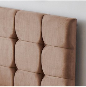 Resim Nironyatak Rama Çift Kişilik Yatak Başlığı - 150 Cm Sütlü Kahve Kumaş Başlık 