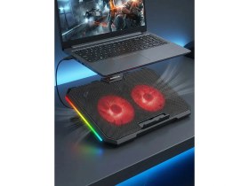 Resim Addison Rampage AD-RC12 Siyah 2 Fanlı 15"-17" Notebook Soğutucu Stand USB Bağlantılı Dayanıklı Yapı 