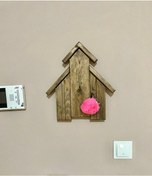 Resim Ser42Ticaret Dekoratif Ahşap Ev Figürlü Anahtarlık Ceviz 