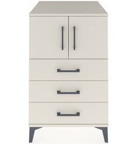 Resim Kronos Komodin Tek Raflı 3 Çekmeceli 2 Kapaklı 60x59x96 Aytaş... Aytaşı 