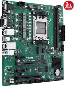 Resim Asus Pro A620m-c-csm Ddr5 Hdmı-dvı-dp Typec Pcıe 4.0 Am5 Matx Kurumsal Anakart 