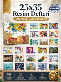 Resim andelart Resim Defteri Spiralli Karton Kapak 15 Yp 25x35 24 Adet 