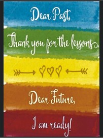 Resim Dear Past Dear Future Temalı Renkli Ahşap Poster Tablo Motivasyon & İlham Dekoru 