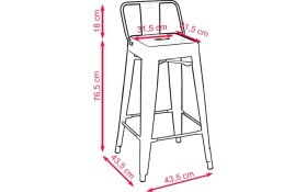 Resim Chairlife Tolix Sırtlı Metal Bar Tabure 