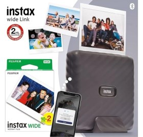Resim Instax Wide Link Gri Akıllı Telefon Yazıcısı ve 20'li Film 