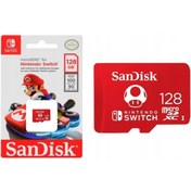 Resim Sandisk 128gb Nintendo Switch Microsdxc Hafıza Kartı 100mb/60mb/s V30 U3 C10 A1 Uhs-1 