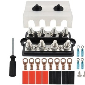 Resim Sones Cp-4065 Çift Sıralı M8 Terminalli Güç Dağıtım Bloğu Terminal Saplamaları Siyah 