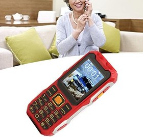 Resim Kilitli cep telefonu, stereo surround ses, 2G SOS tuşu, ABS yaşlılar için kilidi açılmış telefon (kırmızı) 