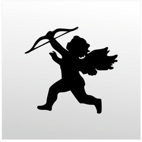 Resim Folyo Sticker Melek Kız 70cm Uzunluk Siyah 