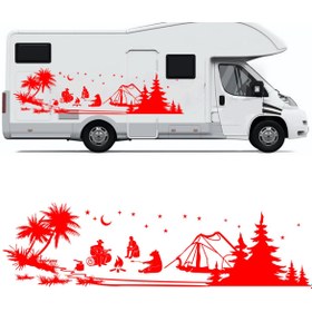 Resim Melek Pazarı 160 X 44 Cm Kampçı Ayı, Çadır Kampı, Kamp Karavan Sticker 