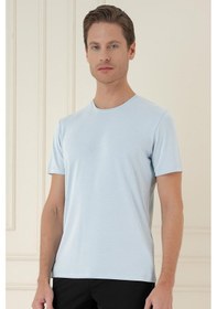Resim Efor Comfort Fit Bisiklet Yaka Modal Kısa Kol Casual Mavi Tişört Ts 895 Mavi 
