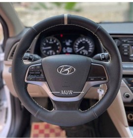 Resim Hyundai Elantra Kaplama Deri Direksiyon Kılıfı 