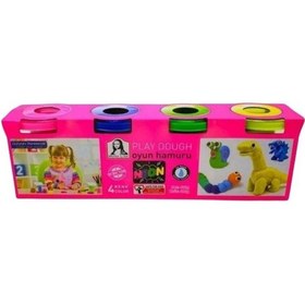 Resim Play Dough Mona Lisa Oyun Hamuru 4 Lü Neon Renk Su Bazlı 480 G 1 Paket 