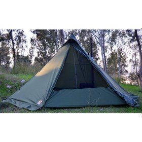 Resim Bushlove Mega Xl Hot Tent Teepee Soba Çıkışlı Çadır V2 Haki 