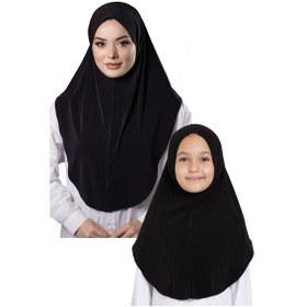 Resim Hürrem Bone Siyah Pratik Anne Kız Kombin Tesettür Eşarp Sandy Düz Hijab 230812 01 Siyah 
